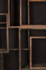 Fototapeta na wymiar wall decoration voluminous wooden frames