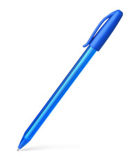 Blue plastic ballpoint pen