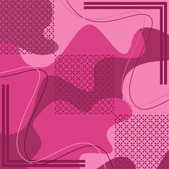 Pattern of hijab motif design with abstract foliage design