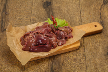 Raw chicken liver ready for cooking