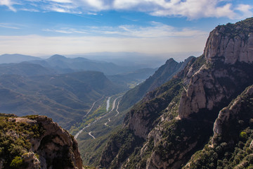 Obraz premium Valley views from the top of Montserrat in Catalunya