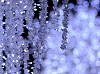Festive abstract background from glare on a blue background, Christmas and New Year style, fabulous...