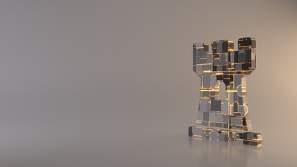 light background 3d rendering symbol of chess rook icon © Destrosvet