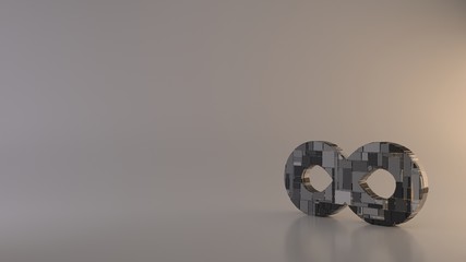 light background 3d rendering symbol of infinity icon