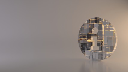 light background 3d rendering symbol of info circle icon