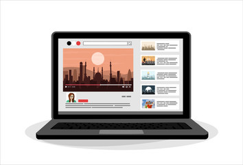 View video clips in the browser window on laptop