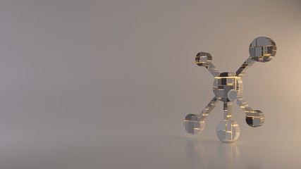 light background 3d rendering symbol of network icon