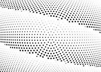 Abstract halftone wave dotted background. Halftone twisted grunge pattern, dot, circle.  Vector modern optical halftone pop art texture for poster, business card, cover, label mock-up, sticker layout