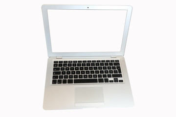 Silhouette laptop, white background