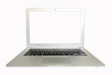 Silhouette laptop, white background
