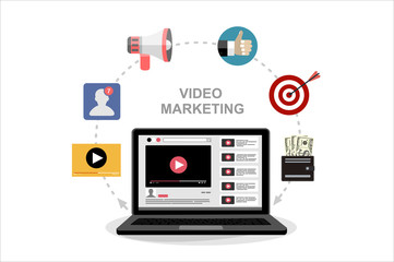 Video marketing concept. Digital design.