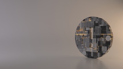 light background 3d rendering symbol of round  icon