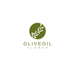 Natural Herbal Olive Oil / Droplet and Flower logo design