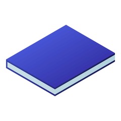 Book blue icon. Isometric of book blue vector icon for web design isolated on white background