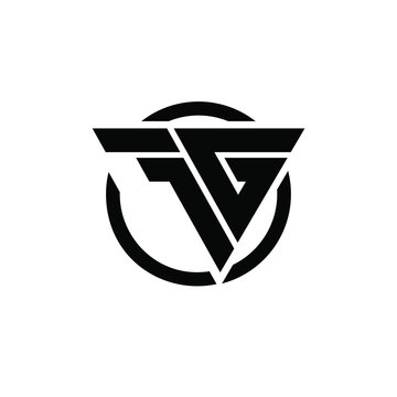 1G G1 Triangle Logo Circle Monogram Design Vector Super Hero Concept