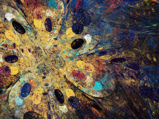 Obraz na płótnie Canvas yellow abstract fractal background 3d rendering illustration
