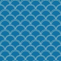 Light blue fish scale seamless vector pattern
