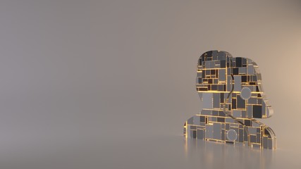 light background 3d rendering symbol of users  icon