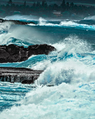 The waves of North Shore Oahu Hawaii during Vans Triple Crown