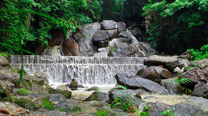 Kathu Waterfall In Beautiful Rain Forest In Kathu District