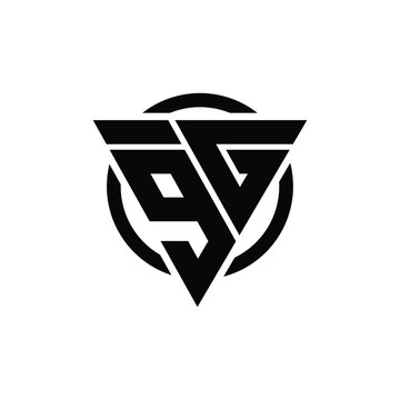 9G G9 Triangle Logo Circle Monogram Design Vector Super Hero Concept