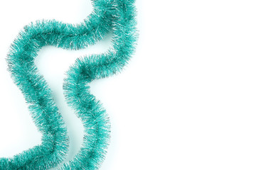 Christmas tinsel isolated on white background