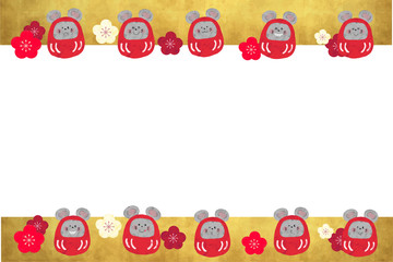 だるまねずみ梅　金の帯　フレーム