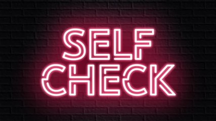 red neon video animation self check