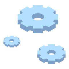 Gear wheels icon. Isometric of gear wheels vector icon for web design isolated on white background