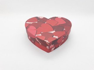 Luxury Romantic Beautiful Cute Heart Shaped Gift Box Container Design in White Isolated Background