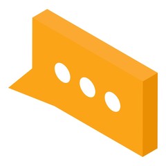 Three chat bubble icon. Isometric of three chat bubble vector icon for web design isolated on white background