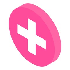 Obraz premium Plus sign icon. Isometric of plus sign vector icon for web design isolated on white background
