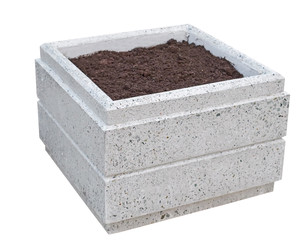 Flower vase of stone isolated on white