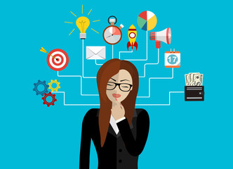 Flat design concepts big data filter