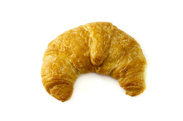 butter croissant close up on white background