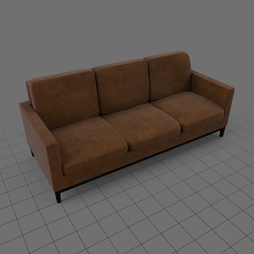 Leather three seater sofa