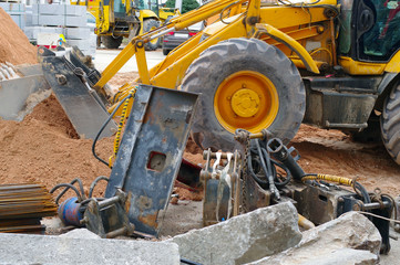 Fototapeta premium The construction of the road