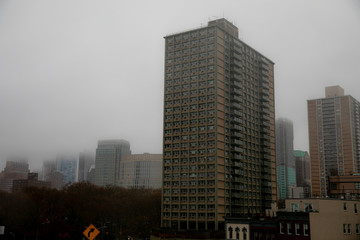 Fototapeta na wymiar New York photos during a foggy day and rain