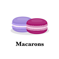 Macarons. French macaroons. Colorful sweet sandwich cookie.