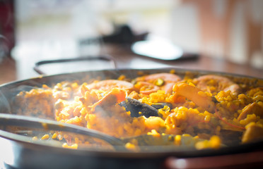 cooking food in pan
