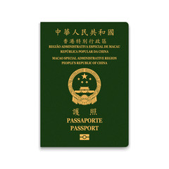 Realistic 3d Passport macao