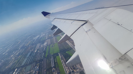 Bankok City View From Aero Plane Window