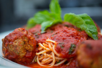 spaghetti with meatballs and tomato sauce