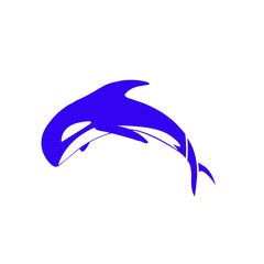 Jumping whale icon for clubs and business