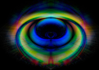 Abstract background, symmetrically shaped with colors of the rainbow like a chalk drawing