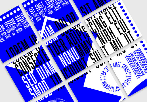 Blue Bold Social Media Grid Layout