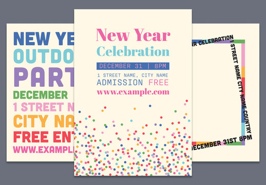 New Year Graphic Poster Layout Pack