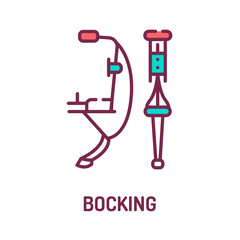 Bocking color line icon on white background. Extreme sport. Jumps and tricks. Pictogram for web page, mobile app, promo. UI UX GUI design element. Editable stroke.