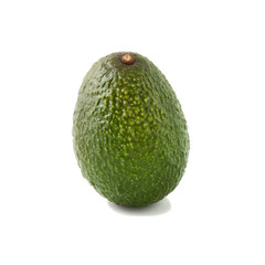 Fresh green avocado isolated on white background