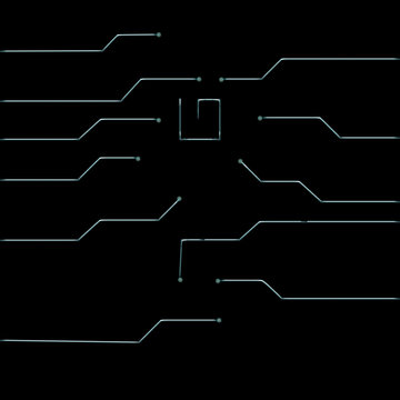 High Tec Circuit Board On Black Background